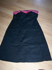 Size 6 New York & Company Strapless Black Dress Pink Ribbon Trim Above Knee EUC