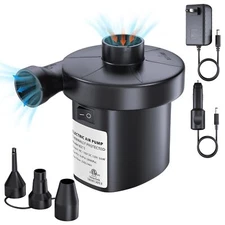 Electric Air Pump for Inflatables Air Mattress Pump with 3 Nozzles Inflator/D...