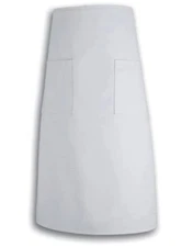 white 2 pocket bistro apron 31" l by 32" w