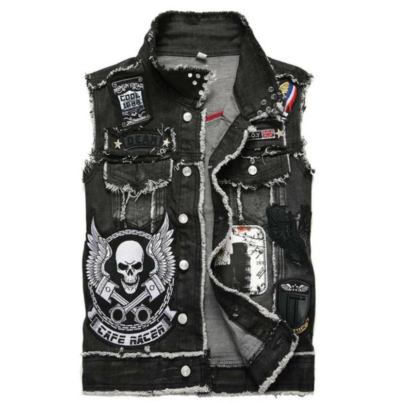 Mens punk hotsell denim jacket