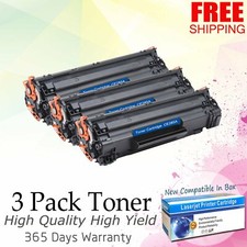 3 PK CE285A 85A Toner Cartridge for HP LaserJet Pro P1102W M1138 M1139 M1217nfw