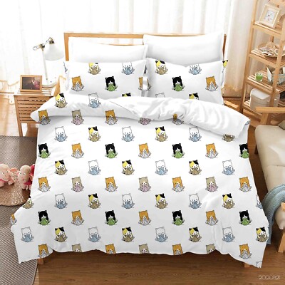 3D Cat Ball Cartoon Pattern Quilt Cover Set Bedding Sets Pillowcases Queen 3