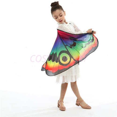 Womens Kids Girls Butterfly Cape Wings Scarf Fairy Wrap Cloak Shawl Book Week AU - Picture 64 of 116