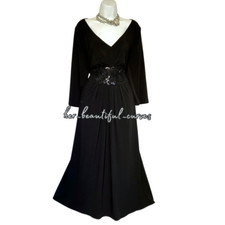 JOANNA HOPE BLACK EMPIRE LINE EMBROIDERED EVENING OCCASION PARTY DRESS SIZE 22