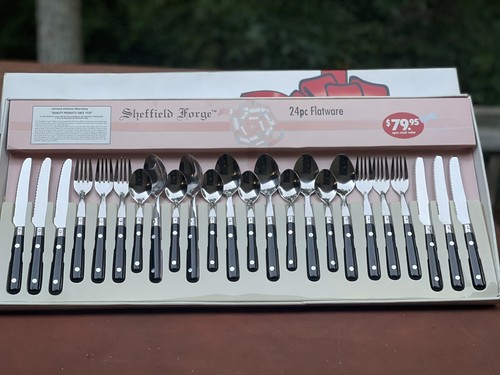Vintage Gift Boxed Sheffield Forge 24 Pc 2002 Stainless Flatware - Picture 5 of 12