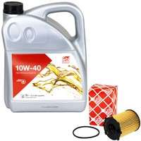 MotoröL Set 10W-40 5 Liter + ÖLfilter 172618 FüR Mazda 5 1.6 CD CW 85 KW 116 PS