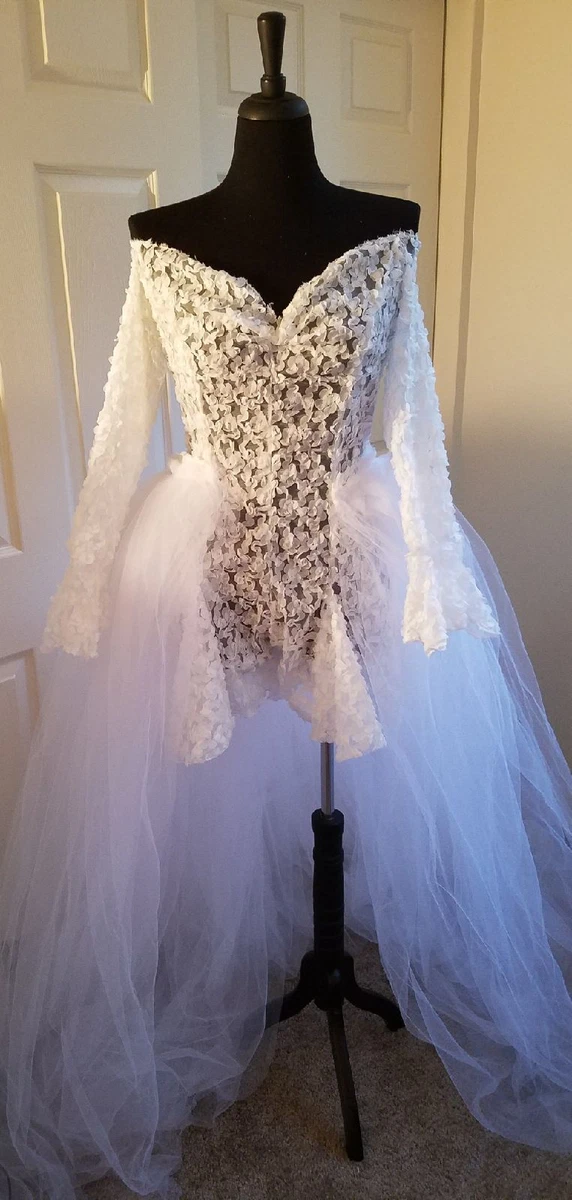 Lace romper cheap wedding dress