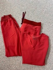 EUC FIGS Tech Collection Women  s Sunset Orange Scrub Set Size Top XL Joggers XL