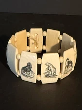 BEAUTIFUL VINTAGE NATIVE ALASKAN INUIT STRETCH BRACELET, EXCELLENT CONDITION!