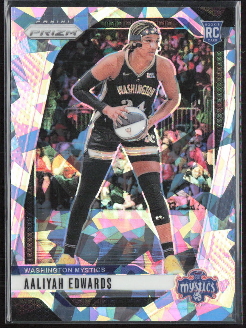 2024 Panini Prizm WNBA #70 Aaliyah Edwards Ice Prizms Washington Mystics (A5)