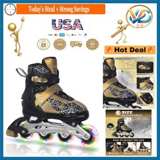 Adjustable Kids Inline Skates Light-up Wheels Kids and Youths 4-12 Gift