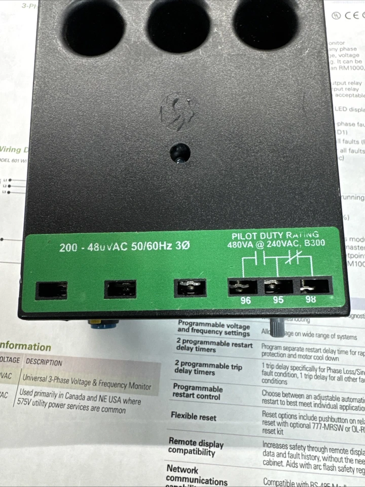 Littlefuse Motor Saver 3 Phase Universal Voltage & Frequency Monitor w/ Display - Image 2 of 4