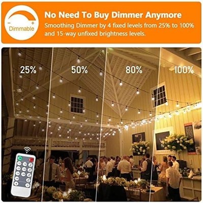 LAKUMU 2-Pack 3 Color LED Outdoor w/ Remotes, 2x 48FT GLS22C2YC-S14-15 - Black