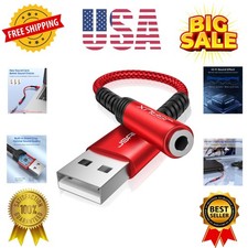 USB to 3.5mm Jack Audio Adapter USB to Audio Jack Adapter Headset TRRS 4-Pole...