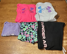 Lot of 5 Girls Under Armour Loose Sz YXL 2 Sweatshirts 1 T-Shirt 2 Sweatshirts