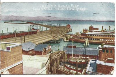 Vintage Postcard 1927 The Key Route Pier San Fran Oakland Berkeley CA Posted
