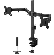 Dual Monitor Desk Mount Stand 13-32" Adjustable Motion VESA Arm Black (Open Box)
