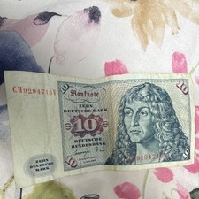 BRD 10 Mark Banknote Deutsche Bundesbank Segelschiff Nr. CH9294716V