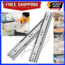 Stainless Steel Soft Close Drawer Slides Full Extension 10-24 Inch | Side Mou...