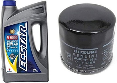 Suzuki ECSTAR V7000 10W-40 Marine Oil 1 Gal + Filter Kit | DF150-DF350 | OEM