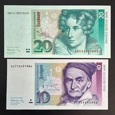 10 DM 20 DM Deutsche Mark vz- kfr 1991 UNC? BRD  AU7164919N4 AN1410976A5