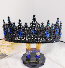Renaissance Crown, Blue Stone Crown, Halloween Costume, Coronation Crown