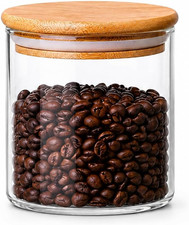 550ml Glass Storage Container with Airtight Wood Lid Stackable Pantry Jar 18oz