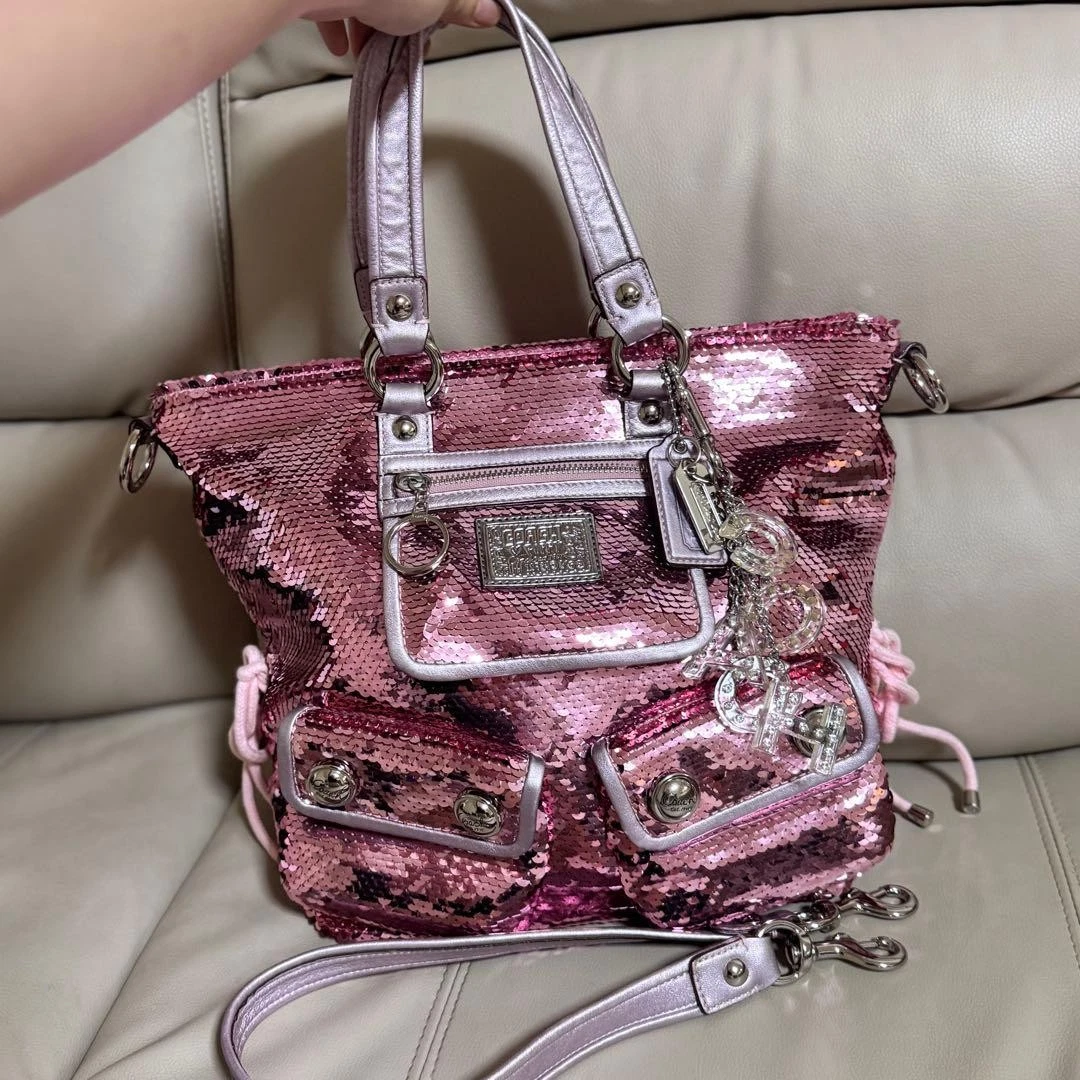 バッグ Coach Poppy Signature Glitter 2-Way Bag 25+ Coach Poppy Sequin Bags & Handbags for Women for sale