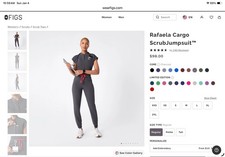 Figs Women's Rafaela Cargo Jumpsuit XS Charcoal