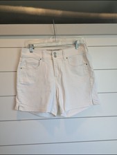 Vintage Levi's White Denim Shorts Mid Length Size 6 Cotton