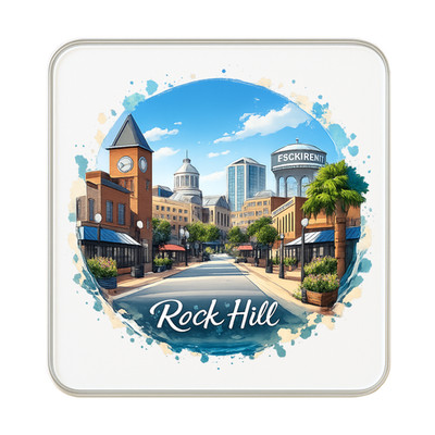 Rock Hill, USA Kühlschrankmagnet: Niedliches handgefertigtes Reise-Souvenir-G...