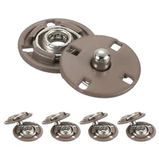 5Pcs Snap Buttons, Metal Invisible Buckle (Camel, 15mm)