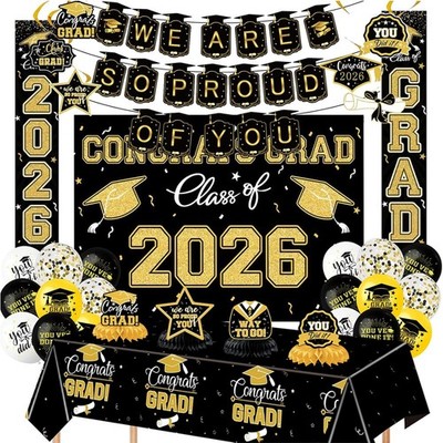 Graduation Decorations 2026 Themed Set - All-in-One Party Supplies