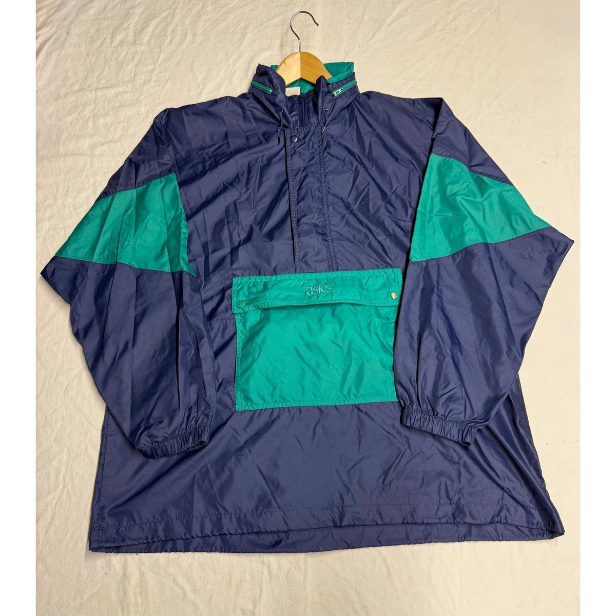 Vintage ASICS Windbreaker Jacket Mens XL-2XL not size tag Pullover