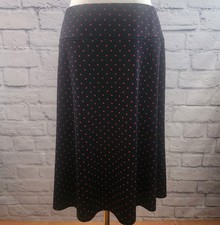 Talbots Size M Navy Blue Red Polka Dot Skirt Preppy Academia Twee