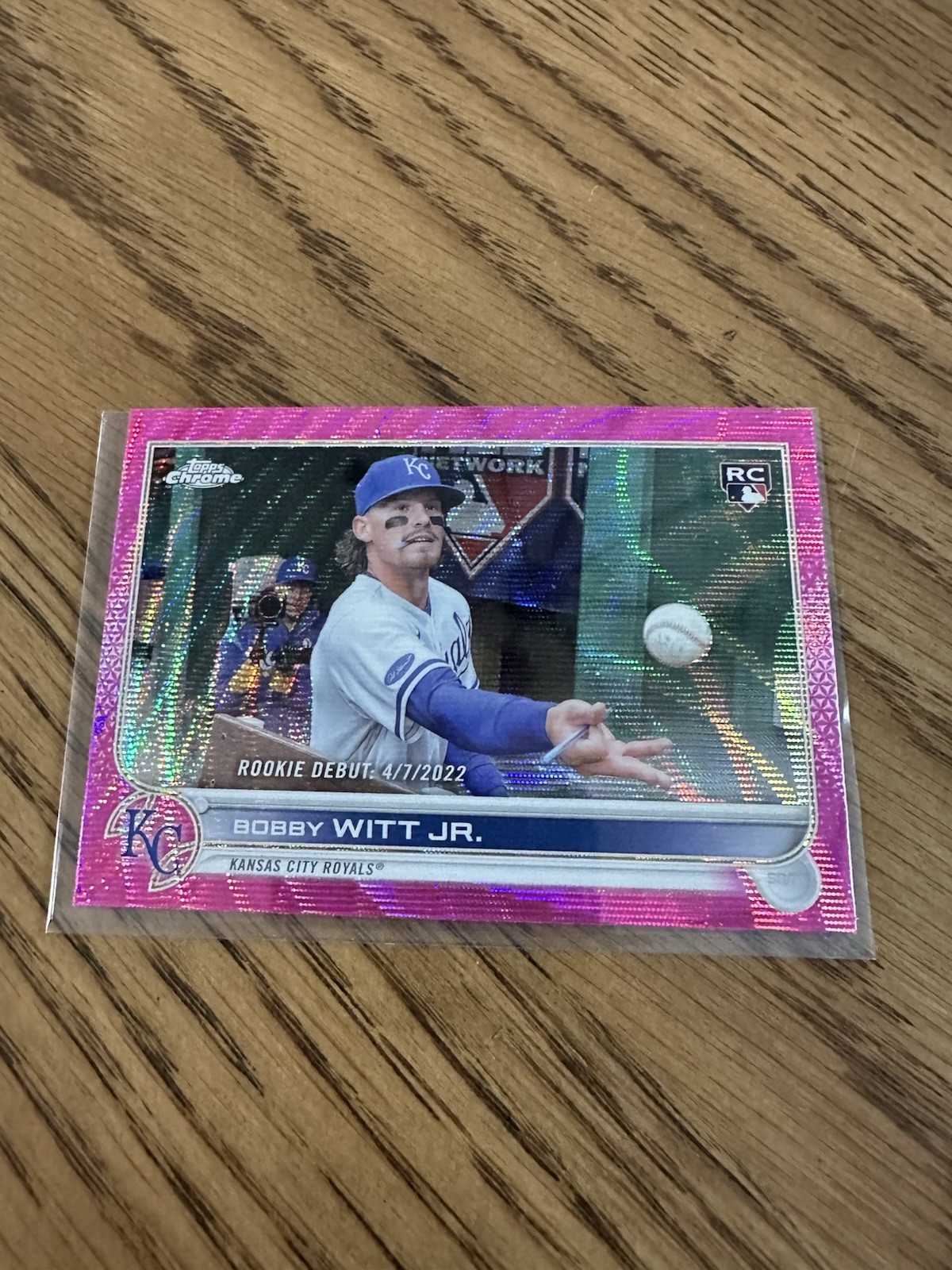 2022 Topps Chrome Update Series - Rookie Debut Bobby Witt Jr. #USC176 Pink Wave