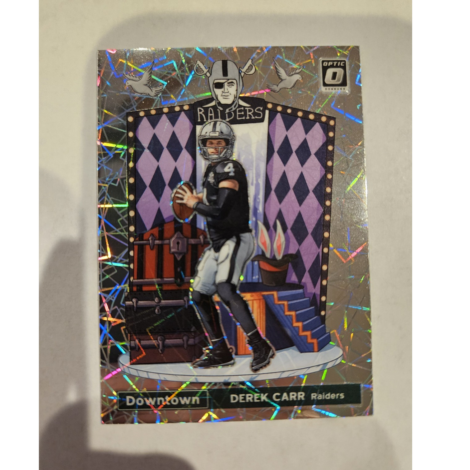 Derek Carr 2021 Panini Donruss Optic Downtown Prizm #DT-26 Raiders NFL