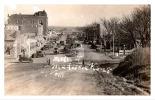 Madison KS Kansas Main Street View, Gas Pump RPPC Photo Postcard COPY