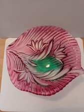 Vintage Glasschale rosa pink grün 1980? 6,4 ...