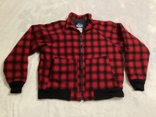 vintage USA made WOOLRICH jacket WOOL buffalo plaid XL bomber HUNTING quilited