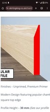 Skirting Chamfer Square Edge Primed 4 lengths 3.9 metres +