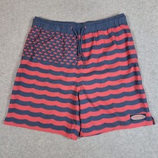 Vineyard Vines Chappy Swim Trunks Boys XL 18 Pink Blue American Flag Pockets