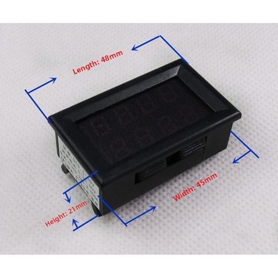 LED Dual Readout Volt-Ammeter DC 4 Digit 0-33V 0-3A Compact 48mm x 29mm x 21mm