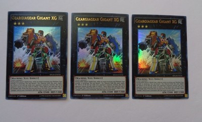 Playset: 3x Geargiagear Gigant XG SDGR-EN034 (Ultra Rare, 1st, Excellent / VLP)