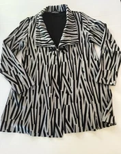 PHILOSOPHY Black & White Abstract Print Lightweight Jacket Size 12 Relaxed Fit