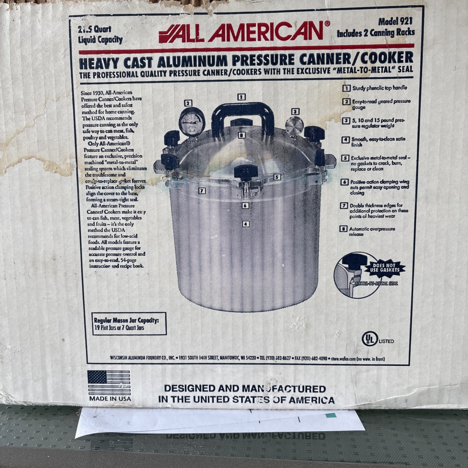 All American 921, 21-1/2-Quart Pressure Canner
