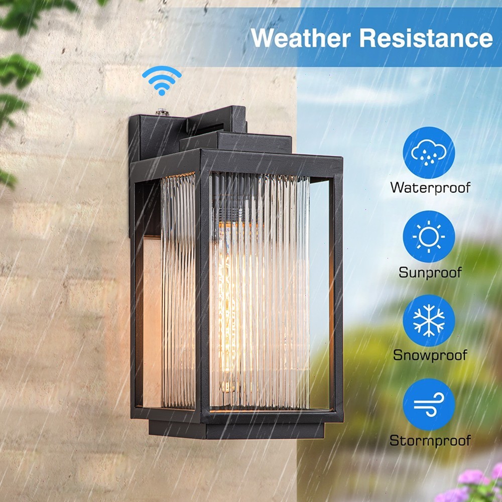 Modern Outdoor Glass  2-Light Wall Sconce Light Fixture For Porch Walkway Patio