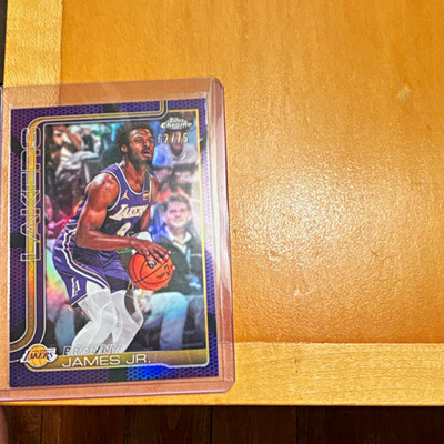 Topps 2025-26 Chrome Bronny James Los Angeles Lakers #182 Purple Pulsar /75 OBO!