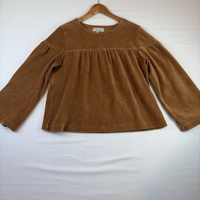 Madewell Corduroy Shirt Texture & Thread Small Boho Hippie Festival Bell Sleeve