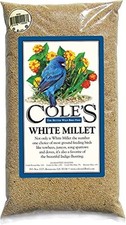 Cole's White Millet Wild Bird Seed for Outdoor Bird Feeders, 20-Pound